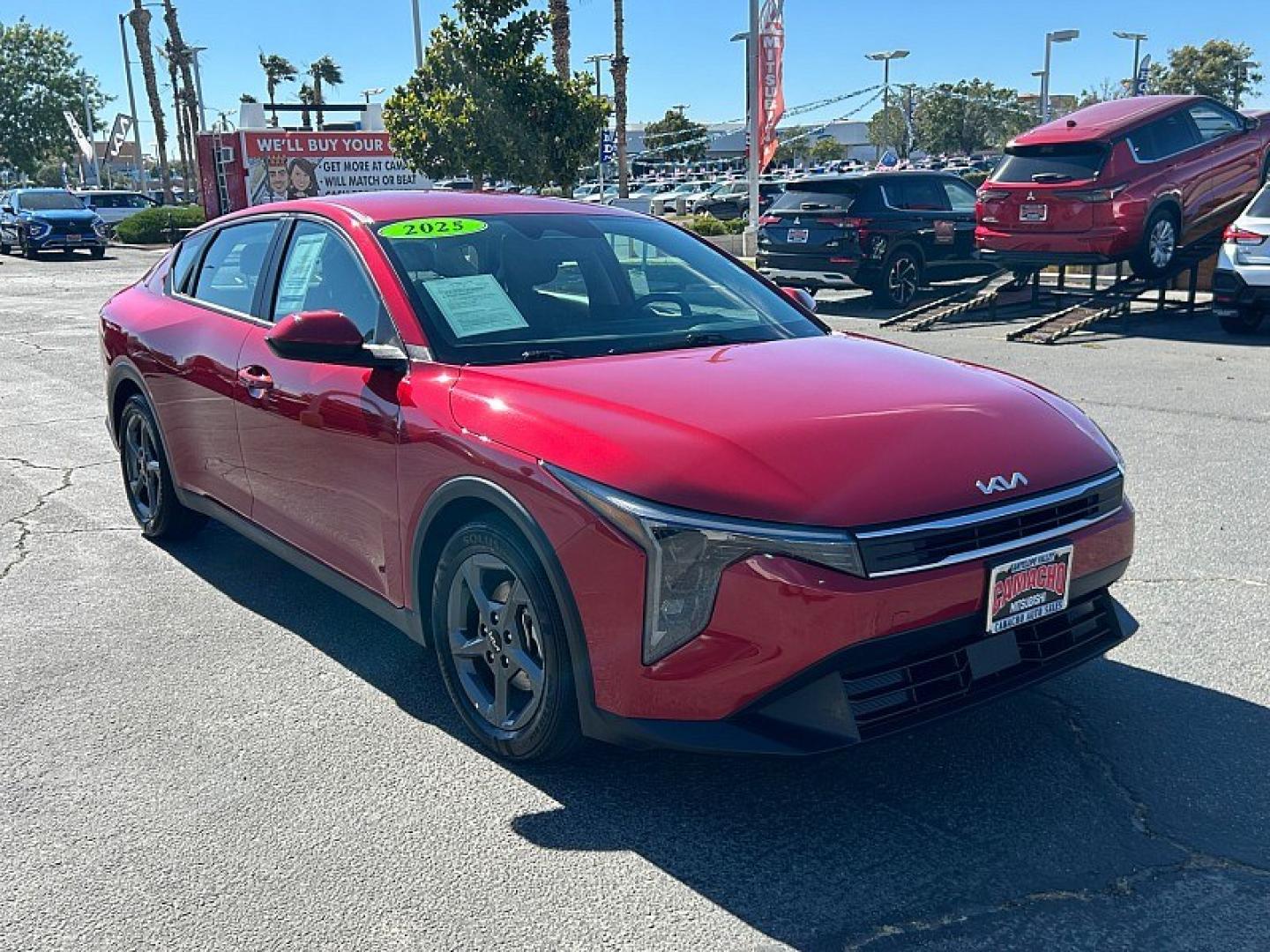2025 RED Kia K4 (3KPFT4DE8SE) with an 4-Cyl 2.0 Liter engine, Automatic IVT transmission, located at 412 Auto Vista Drive, Palmdale, 93551, (661) 945-0620, 34.592636, -118.136681- Photo#0