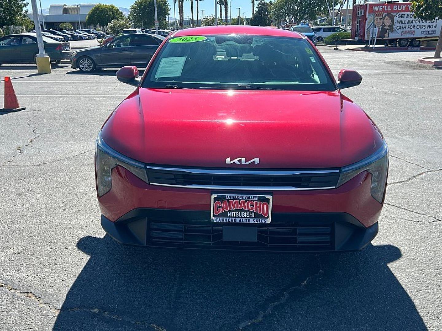 2025 RED Kia K4 (3KPFT4DE8SE) with an 4-Cyl 2.0 Liter engine, Automatic IVT transmission, located at 412 Auto Vista Drive, Palmdale, 93551, (661) 945-0620, 34.592636, -118.136681- Photo#1