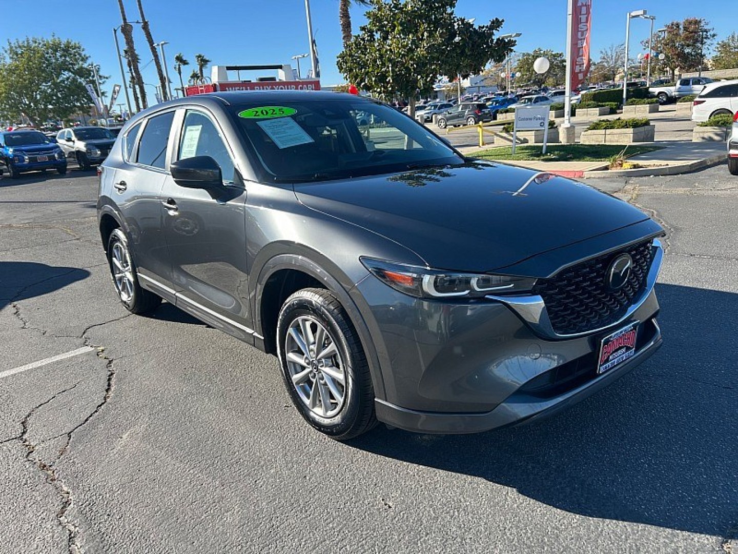 2025 GRAY Mazda CX-5 (JM3KFBCLXS0) with an 4-Cyl 2.5 Liter engine, Automatic 6-Spd transmission, located at 412 Auto Vista Drive, Palmdale, 93551, (661) 945-0620, 34.592636, -118.136681- Photo#0